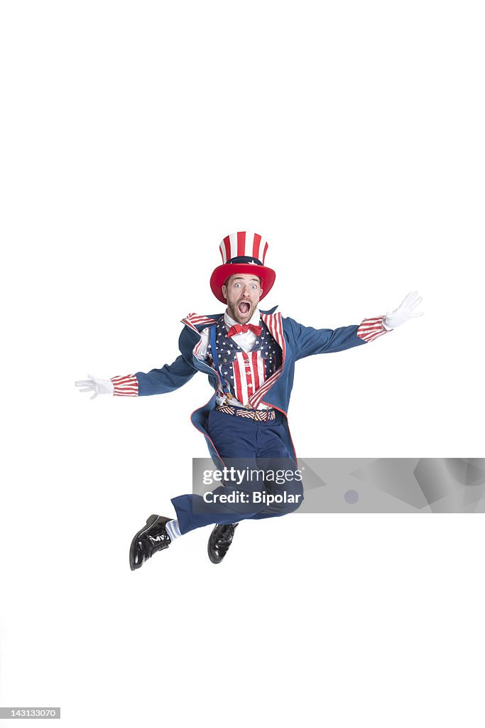 Man in Uncle Sam costume