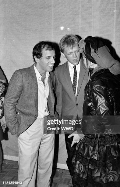 Steve Rubell and Lene Lovich attend a party, ceelbrating the opening of the Twyla Tharp/David Byrne Broadway show "The Catherine Wheel," at Studio 54...