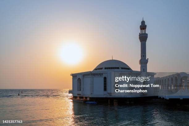al-rahma mosque (fatima al-zahra mosque) during sunset, jeddah, kingdom of saudi arabia, middle east - asia - jeddah stock pictures, royalty-free photos & images
