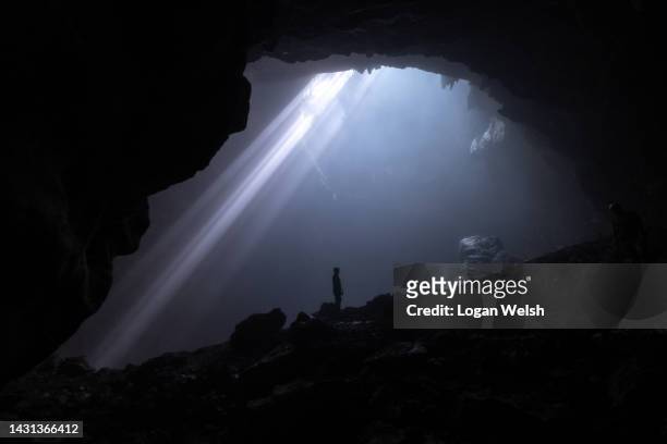 jomblang cave, special region of yogyakarta, indonesia - deep hole stock pictures, royalty-free photos & images
