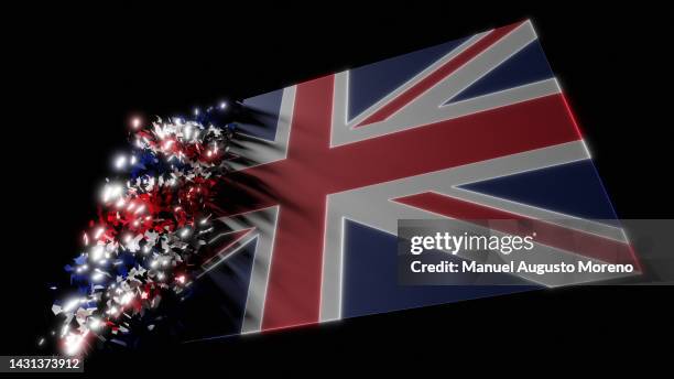 vanishing flag of the united kingdom (union jack) - british flag icon stock pictures, royalty-free photos & images