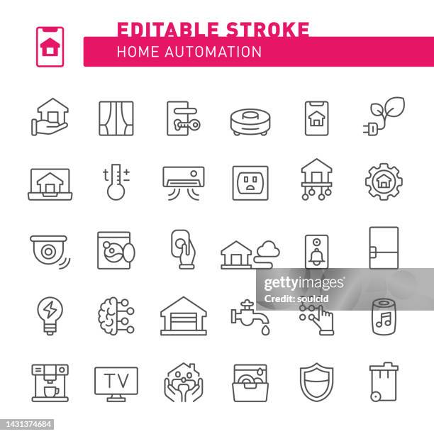 home automation icons - door lock stock illustrations