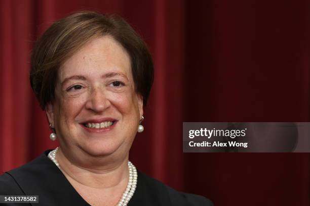 United States Supreme Court Associate Justice Elena Kagan poses for an official portrait at the East Conference Room of the Supreme Court building on...