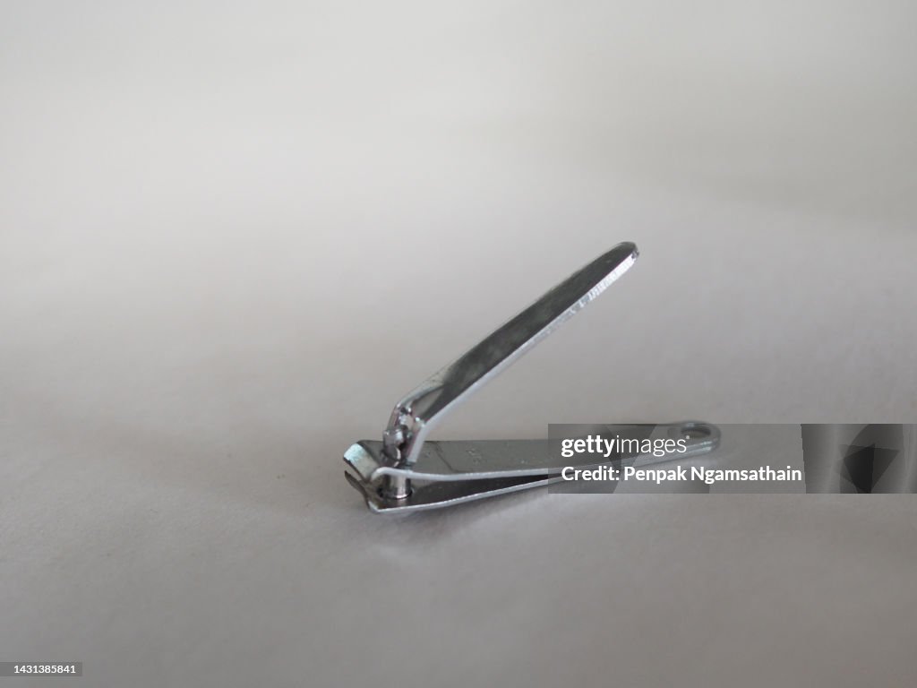 Nail clippers on white background