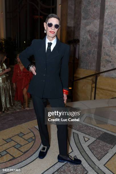 Princess Diane de Beauvau-Craon attends the private dinner at Hotel Lambert, Une Collection Princiere at Le Petit-Palaise on October 06, 2022 in...