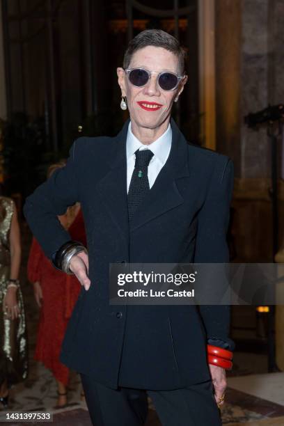 Princess Diane de Beauvau-Craon attends the private dinner at Hotel Lambert, Une Collection Princiere at Le Petit-Palaise on October 06, 2022 in...