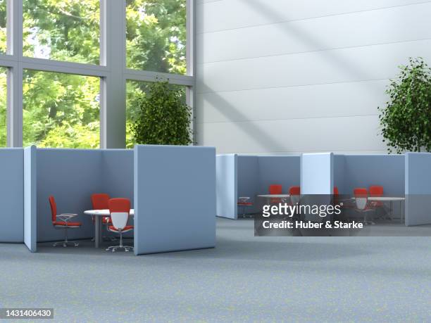 modern seminar room in the form of booths - lino stockfoto's en -beelden