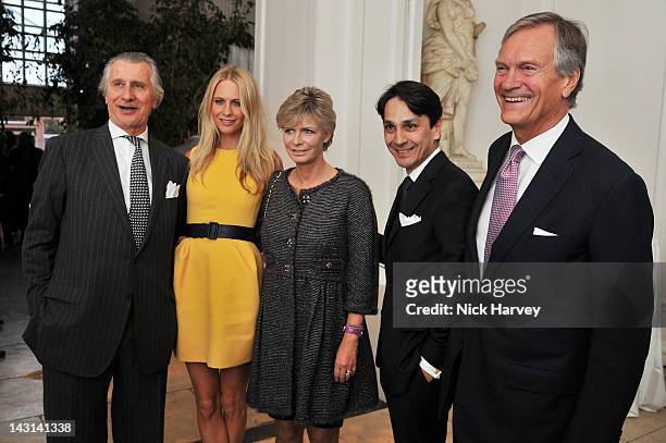 Executive Chairman of Cartier UK Arnaud Bamberger, Poppy Delevingne, Pandora Delevingne, Cartier Managing Director Francois Le Troquer and Charles...