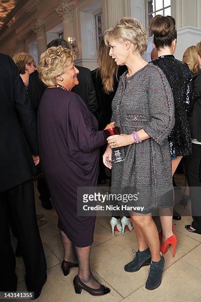 Dame Vivien Duffield and Pandora Delevingne attend the launch party for Cartier Tank Anglaise Watch Collection at The Orangery on April 19, 2012 in...
