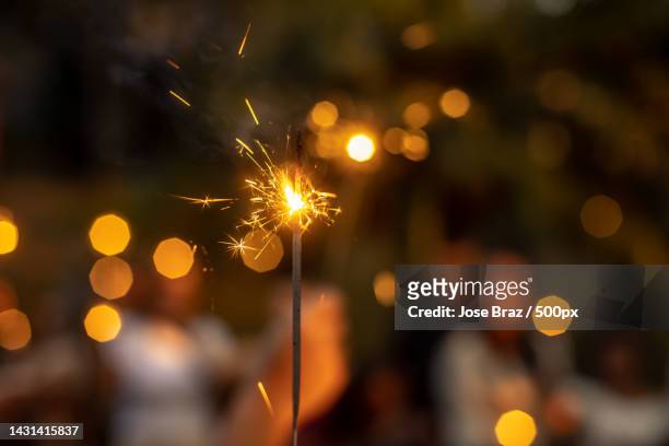 close-up of sparkler at night,brazil - sparkler bildbanksfoton och bilder