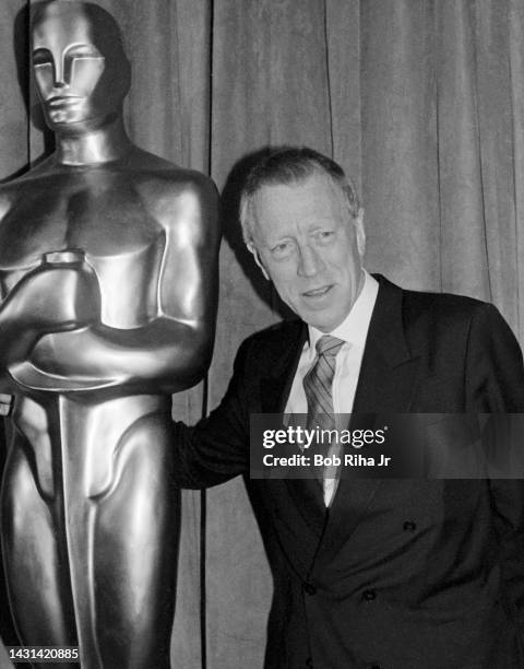 Max Von Sydow arrives at the Academy Awards Nominee Luncheon, March 21, 1989 in Beverly Hills, California.