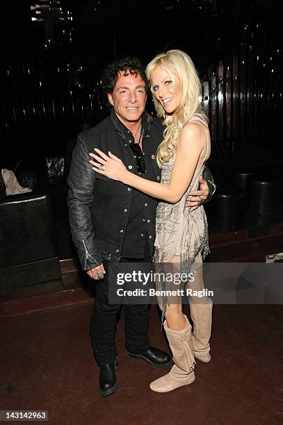 Recording artist Neal Schon and Michaele Salahi attends the pre-party for the premiere of "Don't Stop Believin': Every-man's Journey" during the 2012...