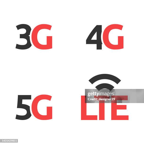 3g, 4g, 5g and lte icon set. - 3g stock illustrations