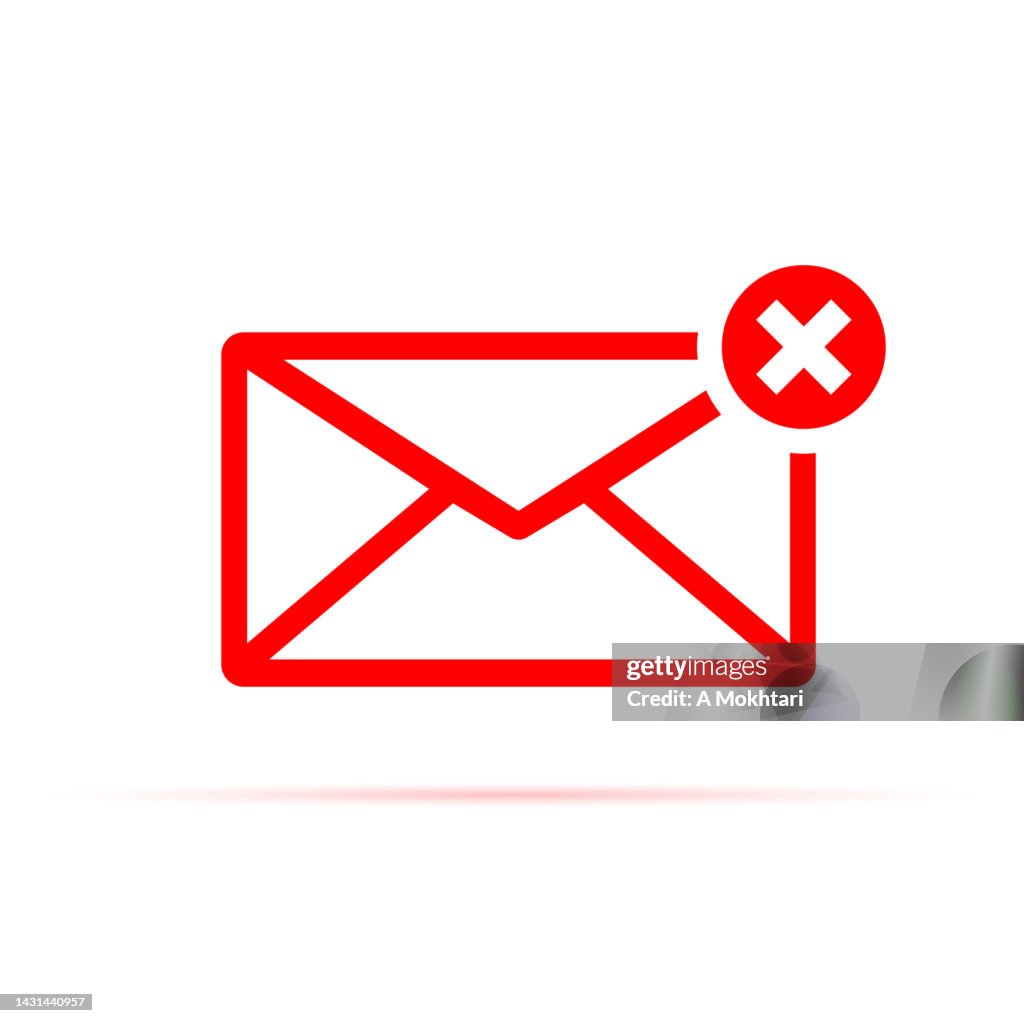 Envelope icon with rejection.