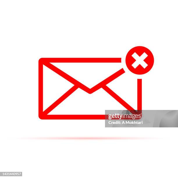 envelope icon with rejection. - thumbs down stock illustrations