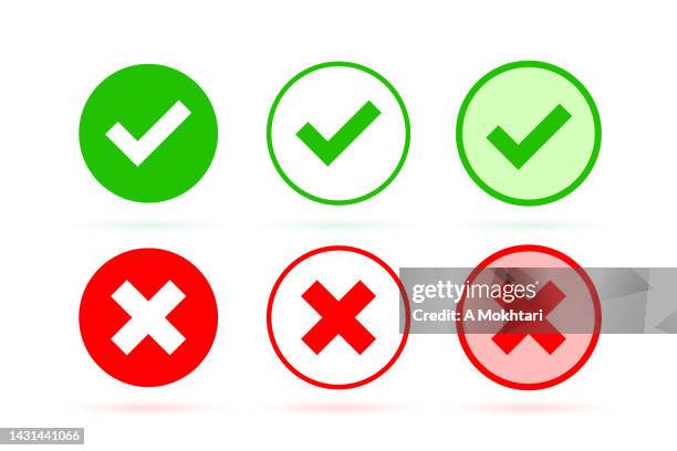 stockillustraties, clipart, cartoons en iconen met validation and refusal icon. - groene kleuren