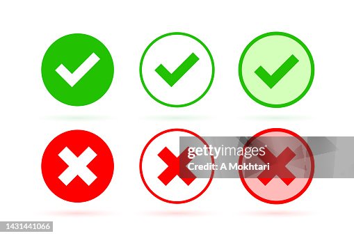 Validation and refusal icon. Validation and refusal icon.