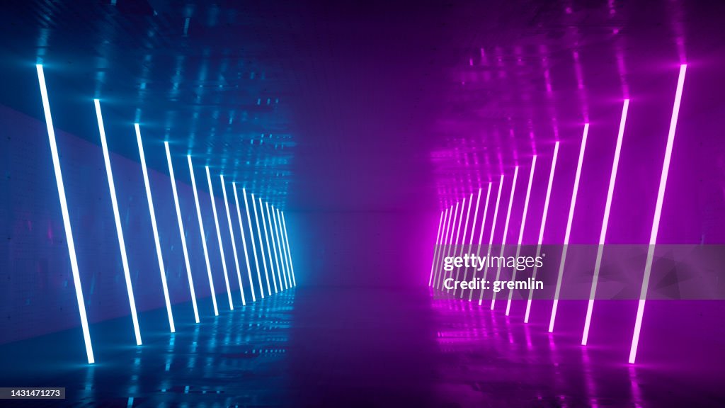 Empty futuristic corridor