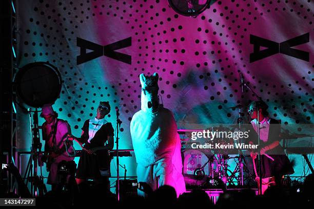 Singer Santigold performs onstage during Mercedes-Benz Transmission LA: AV CLUB Curated by Mike D at The Geffen Contemporary at MOCA on April 19,...