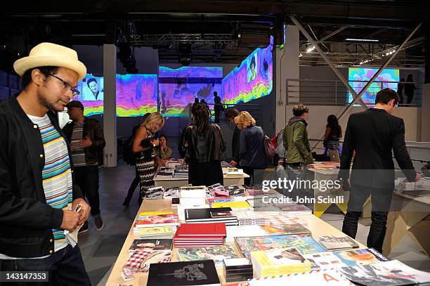 Guests attend Mercedes-Benz Transmission LA: AV CLUB Curated by Mike D at The Geffen Contemporary at MOCA on April 19, 2012 in Los Angeles,...