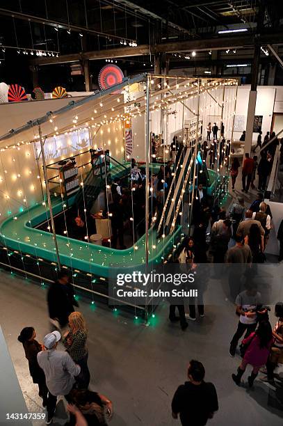 Guests attend Mercedes-Benz Transmission LA: AV CLUB Curated by Mike D at The Geffen Contemporary at MOCA on April 19, 2012 in Los Angeles,...