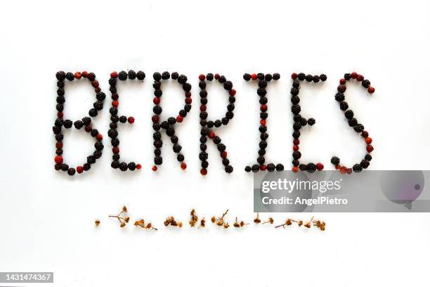 berries - nature alphabet letters - fotografias e filmes do acervo