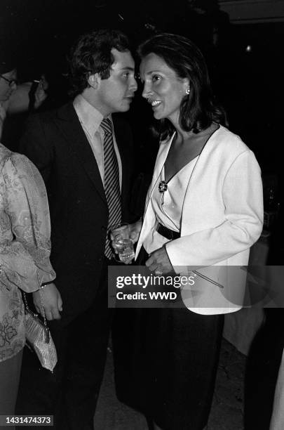 Anthony Radziwill and Lee Radziwill attend a party, celebrating writer/executive producer Sylvia Fine's TV special "Musical Comedy Tonight," at...
