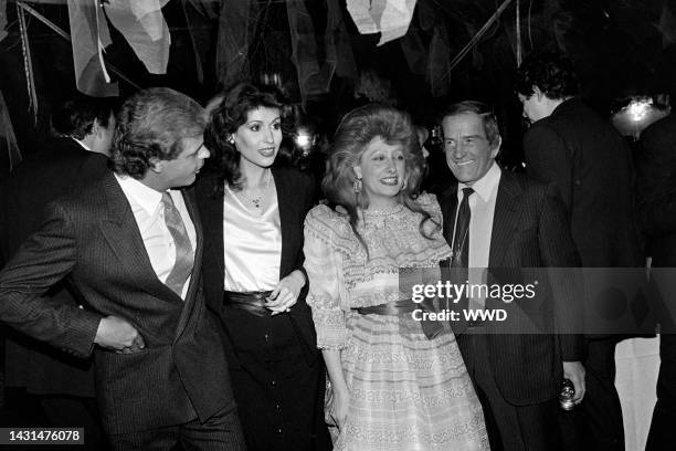 Prince Egon Von Furstenberg, Lynn Von Furstenberg AKA Marshall, designer Zandra Rhodes and Faberge Inc. Owner George Barrie at Club A, New York.