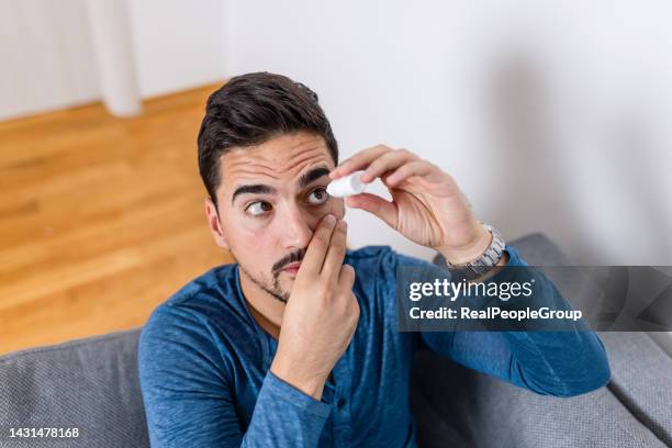 man with cataract - conjunctivitis stock pictures, royalty-free photos & images
