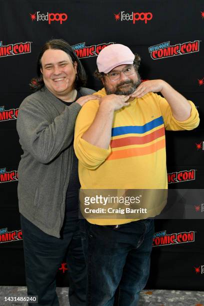 Dennis McNicholas and Bobby Moynihan attend the Warner Bros. Batman: The Audio Adventure interview during New York Comic Con 2022 on October 07, 2022...