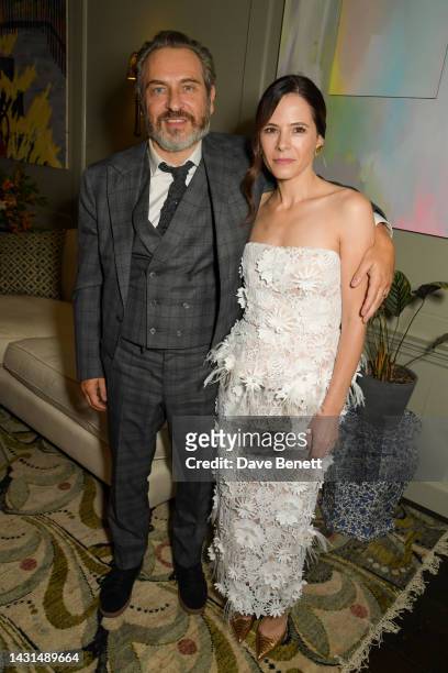 Stephen Lord and Elaine Cassidy attend a drinks reception following the screening of "The Wonder" during the 66th BFI London Film Festival at Soho...