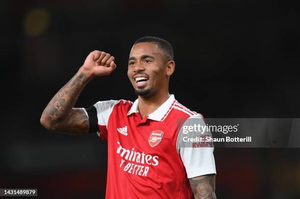 Gabriel Jesus of Arsenal during the UEFA Europa League group A match between Arsenal FC and FK Bodo/Glimt at Emirates Stadium on October 06, 2022 in...