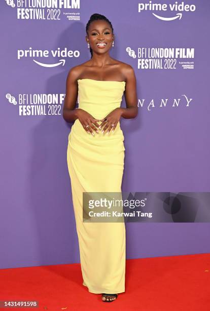 Zephani Idoko attends the "Nanny" European Premiere during the 66th BFI London Film Festival at The Royal Festival Hall on October 07, 2022 in...