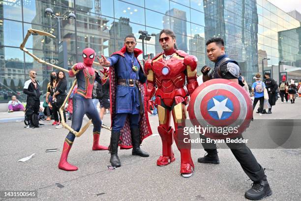 Cosplayers pose during New York Comic Con 2022 on October 07, 2022 in New York City.