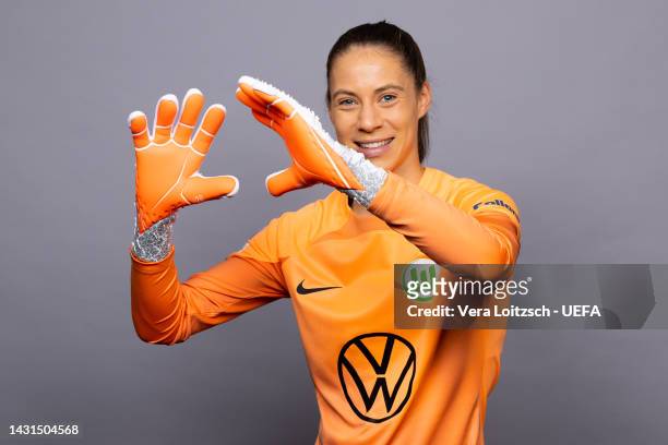 Julia Kassen of Wolfsburg poses for a photo during the VfL Wolfsburg UEFA Women's Champions League Portrait session at AOK-Stadion on September 27,...