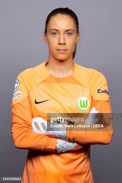 Julia Kassen of Wolfsburg poses for a photo during the VfL Wolfsburg UEFA Women's Champions League Portrait session at AOK-Stadion on September 27,...