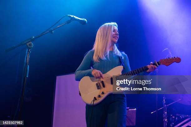 Molly Rankin of Alvvays performs at Islington Assembly Hall on October 07, 2022 in London, England.