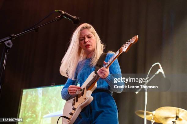 Molly Rankin of Alvvays performs at Islington Assembly Hall on October 07, 2022 in London, England.