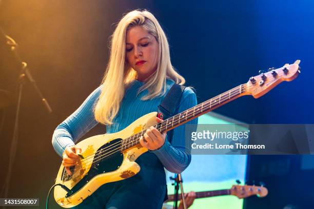 Molly Rankin of Alvvays performs at Islington Assembly Hall on October 07, 2022 in London, England.