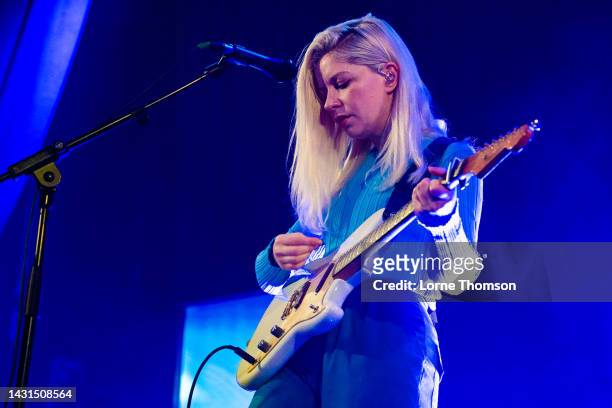 Molly Rankin of Alvvays performs at Islington Assembly Hall on October 07, 2022 in London, England.