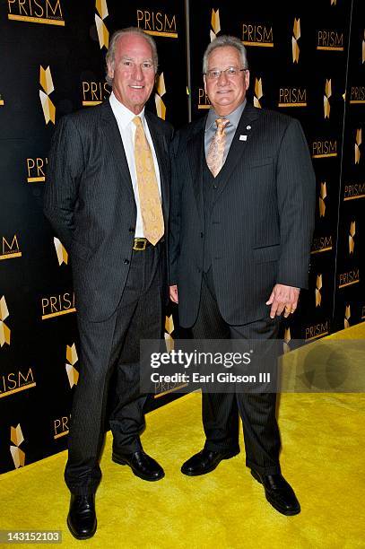 Craig T. Nelson and Brian Dyak pose for a photo at the 16th Annual Prism Awards at the Beverly Hills Hotel on April 19, 2012 in Beverly Hills,...