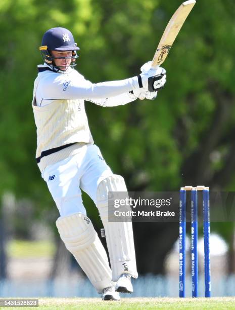 Peter Handscomb of the Bushrangers bats during the Sheffield Shield match between South Australia and Victoria at Karen Rolton Oval, on October 08 in...