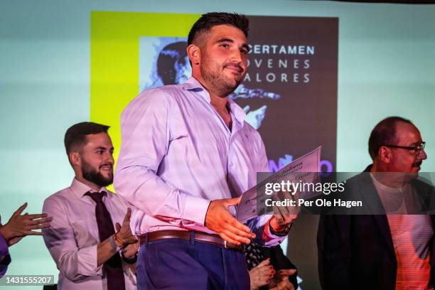 The winner in the song competition Manuel Cuevas Gonzales at the 9th "Ventana Abierta" Flamenco Competition for young dancers and singers on October...