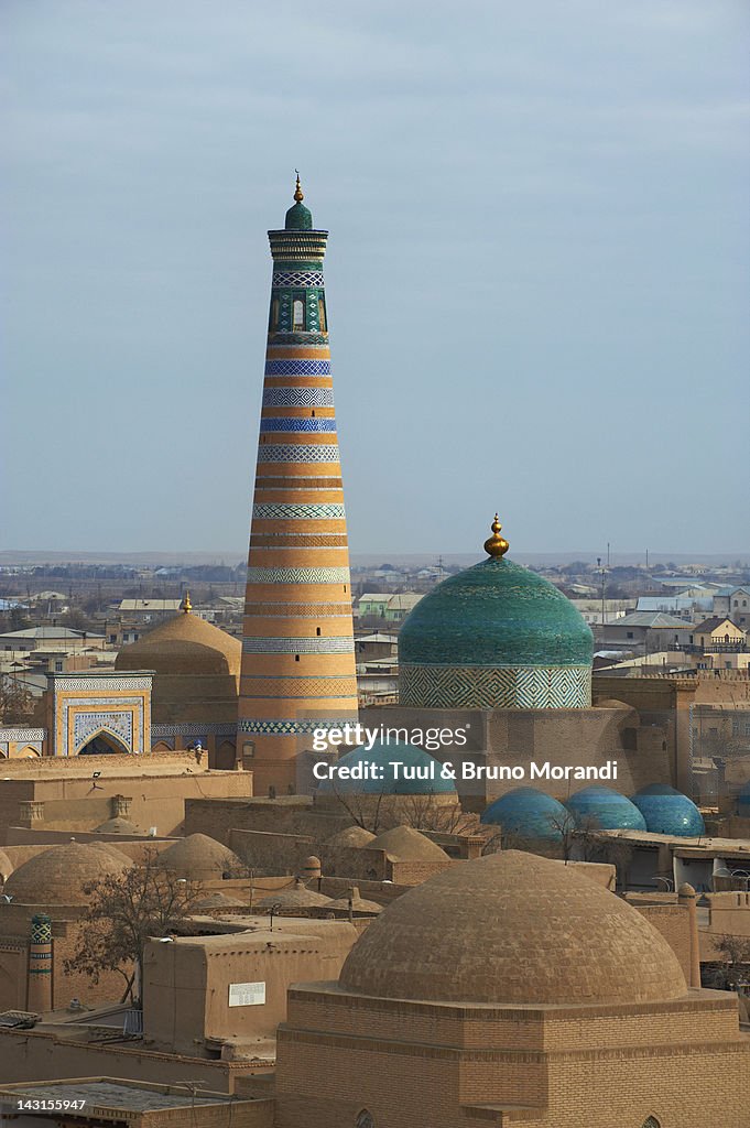 Uzbekistan, Khiva, city and Islam Hoja minar