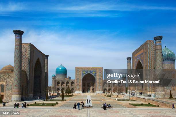 uzbekistan, samarkand, the reghistan - samarkand uzbekistan stock pictures, royalty-free photos & images