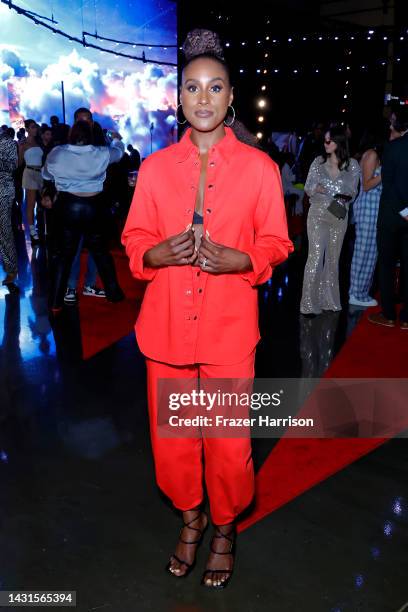 Issa Rae attends the 2022 LAFW: A N4XT Experience - Issa Rae: The Delta Runway Runway Collection at Advanced Airlines on October 07, 2022 in...