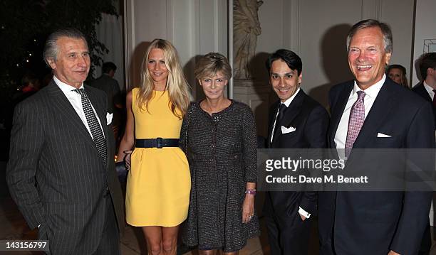 Executive Chairman of Cartier UK Arnaud Bamberger, Poppy Delevingne, Pandora Delevingne, Cartier Managing Director Francois Le Troquer and Charles...