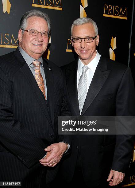 Brian Dyak, President & CEO, Entertainment Industries Council and television personality Dr. Drew Pinsky arrive at the 16th Annual PRISM Awards at...