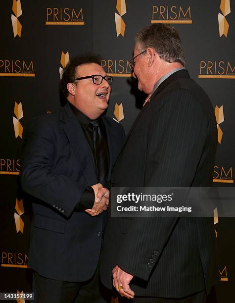 Actor Wayne Knight and Brian Dyak, President & CEO, Entertainment Industries Council arrive at the 16th Annual PRISM Awards at Beverly Hills Hotel on...
