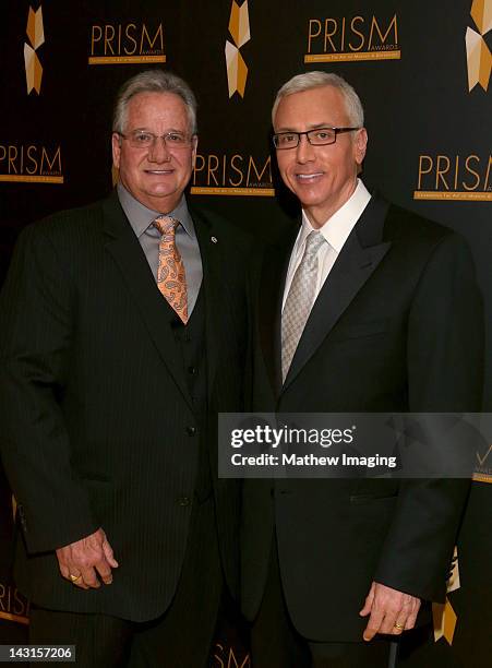 Brian Dyak, President & CEO, Entertainment Industries Council and television personality Dr. Drew Pinsky arrive at the 16th Annual PRISM Awards at...